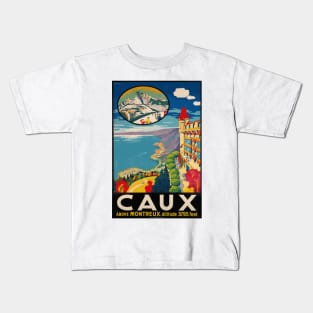 Caux, Switzerland - Above Montreux - Vintage Travel Poster Kids T-Shirt